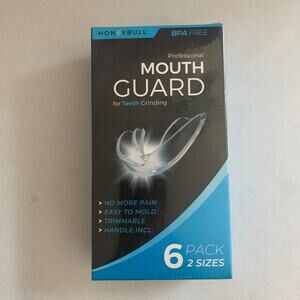 Honeybull Professional Mouth Guard for Grinding Teeth 6 Pack 2 Sizes BPA FREE